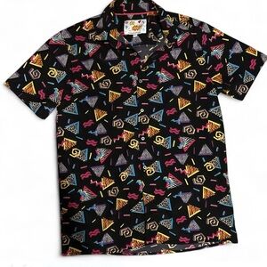 OH SNAP! Drill Clothing Co Mens Stretch Size S Button Shirt Retro Black 80-90’s